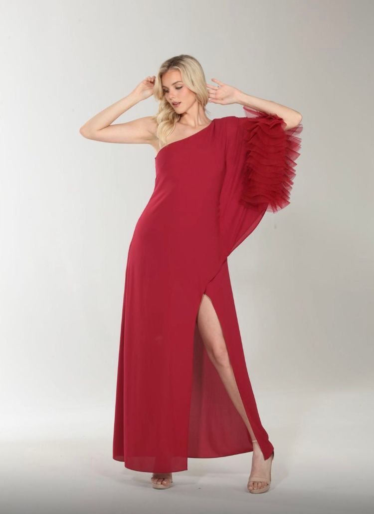 Vestido rojo un hombro