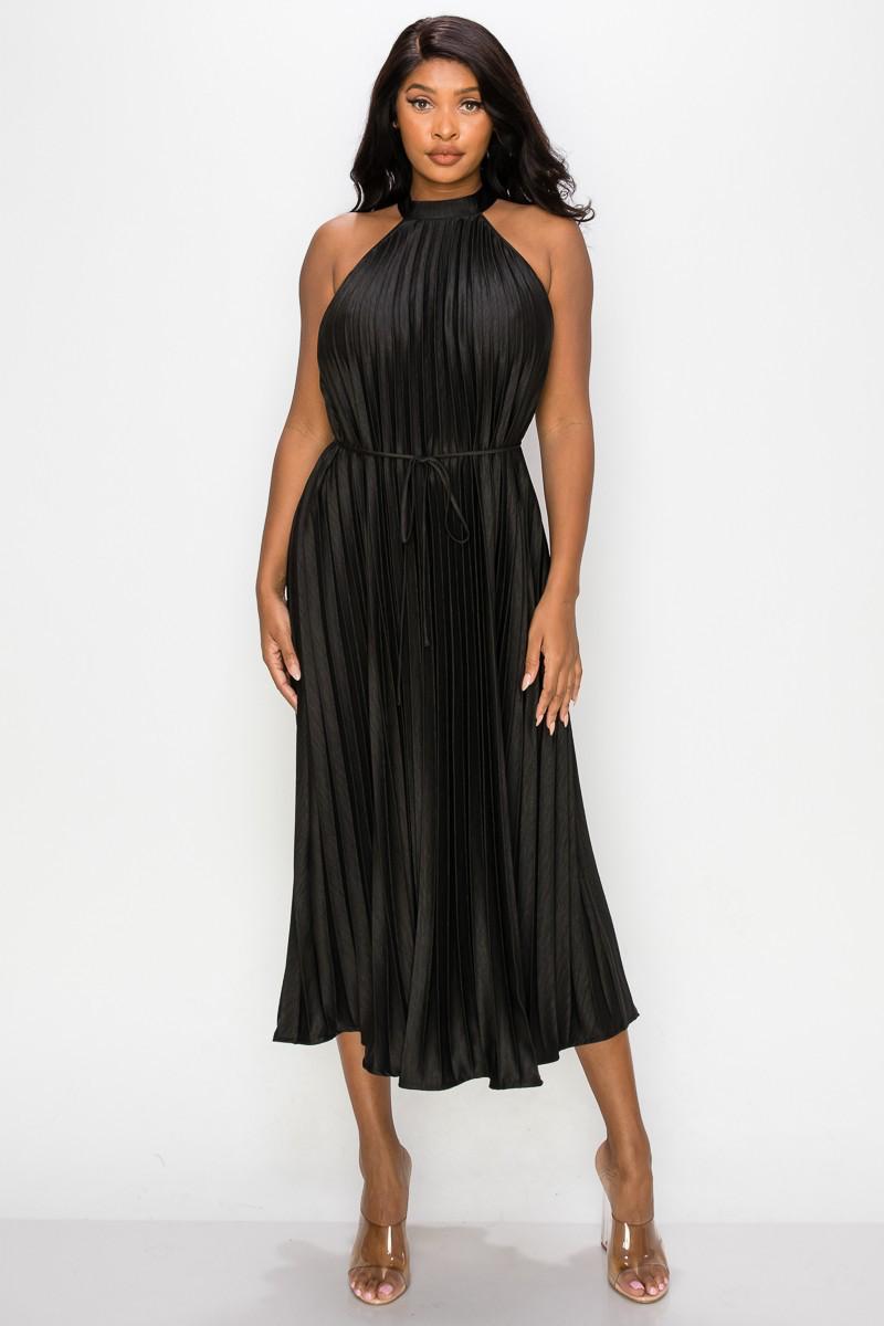 Vestido midi plisado