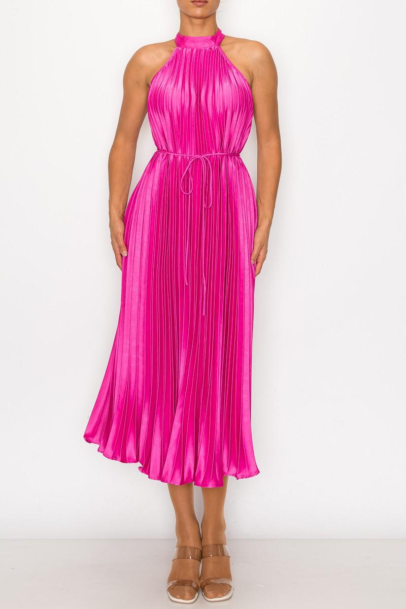 Vestido midi plisado