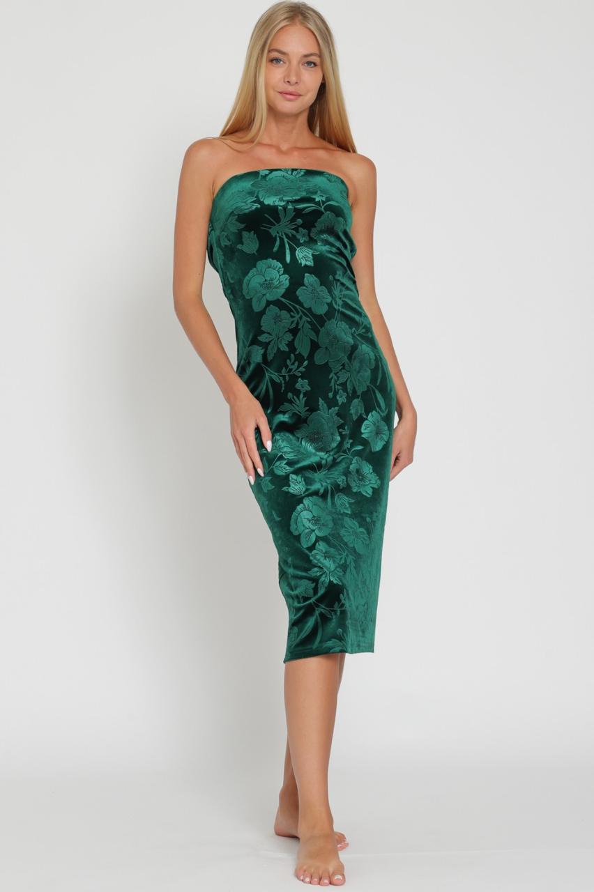 Vestido midi estraple