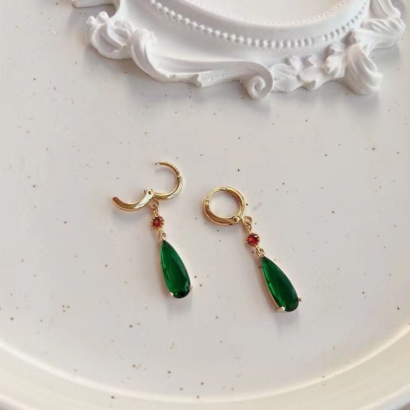 Aretes de perlitas verdes