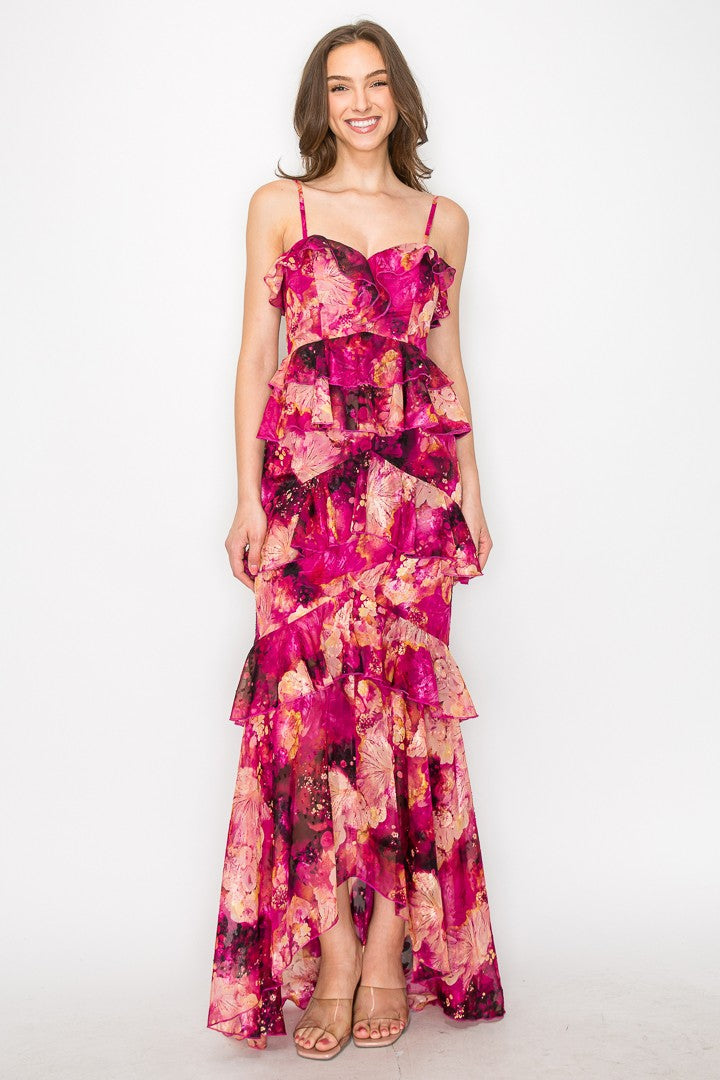 Vestido de tirantes con holanes