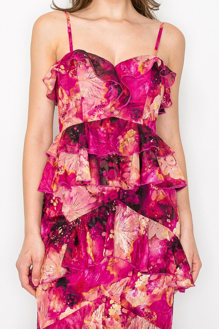Vestido de tirantes con holanes