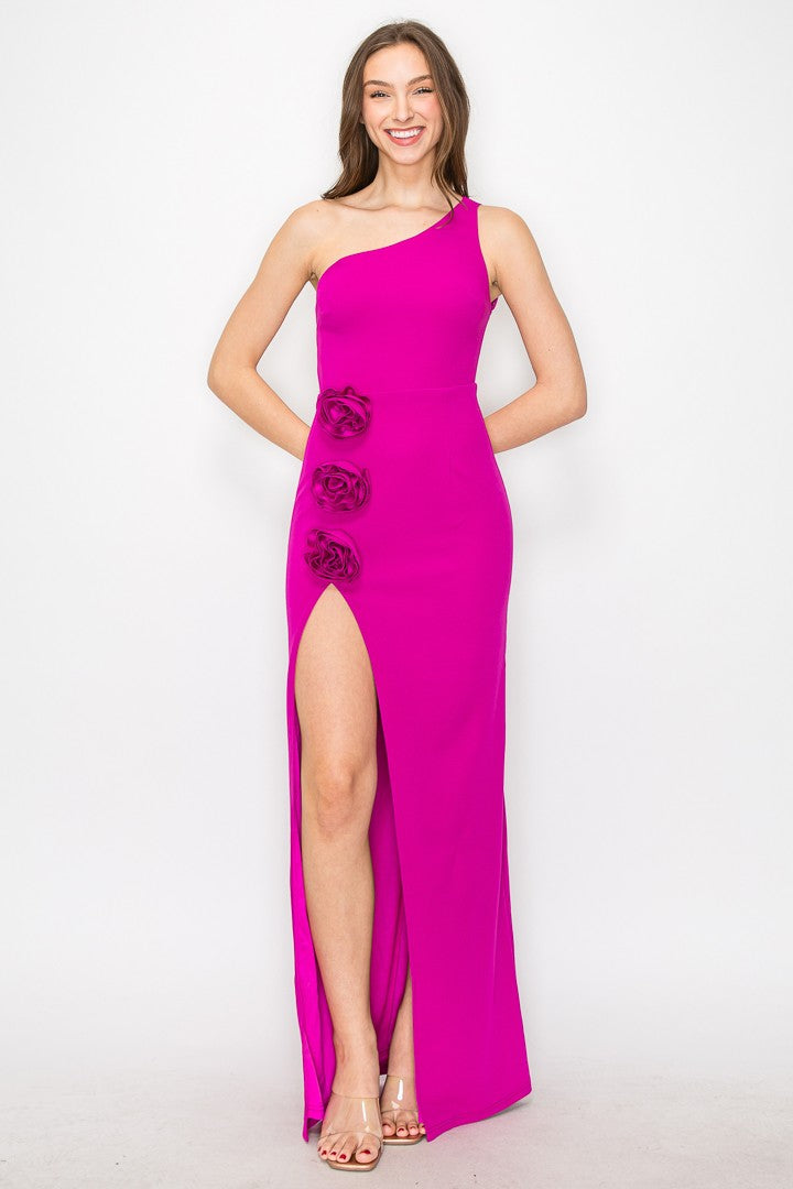 Vestido largo abierta en pierna